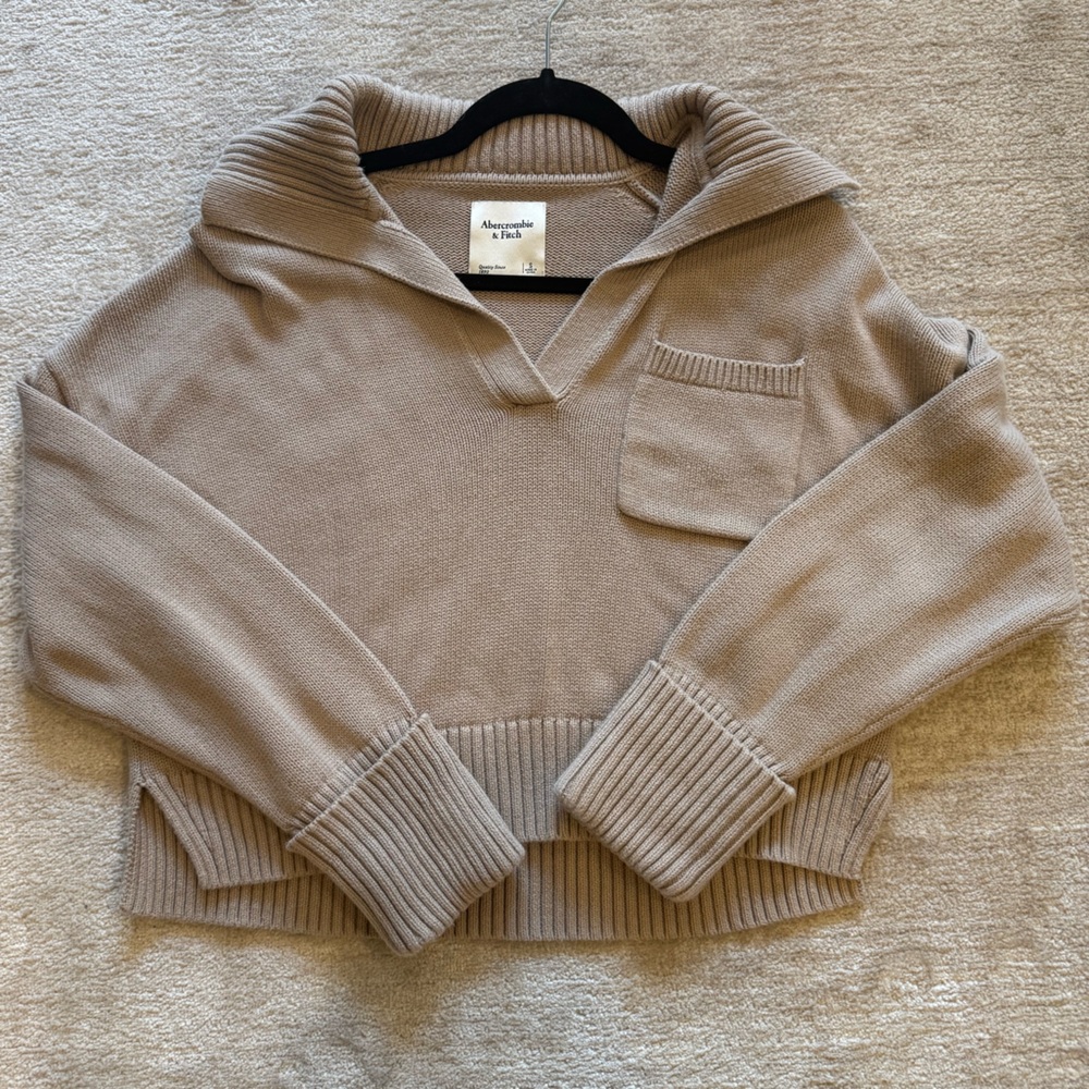 Abercrombie & Fitch Tan Cowl Neck Sweater
